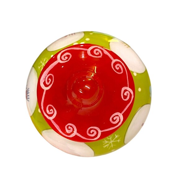 Pier 1 LI BIEN SNOWMAN Ornament Painted Glass Christmas Merry Bright 2008 w/ Box - Picture 7 of 12